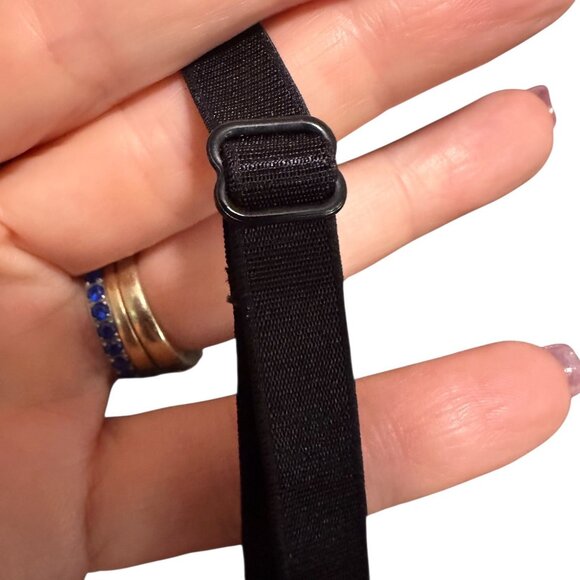 Cacique Intimates Womens Plus Size 14/16 Black Mesh Chemise Slip Pink Red Hearts - Picture 12 of 15